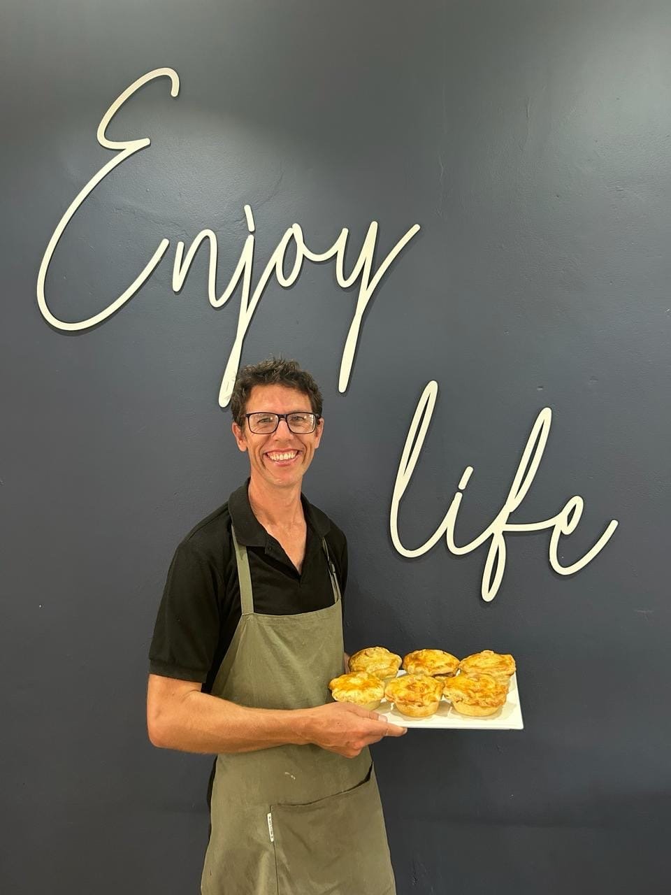 A tray of freshly baked pies from the deli counter